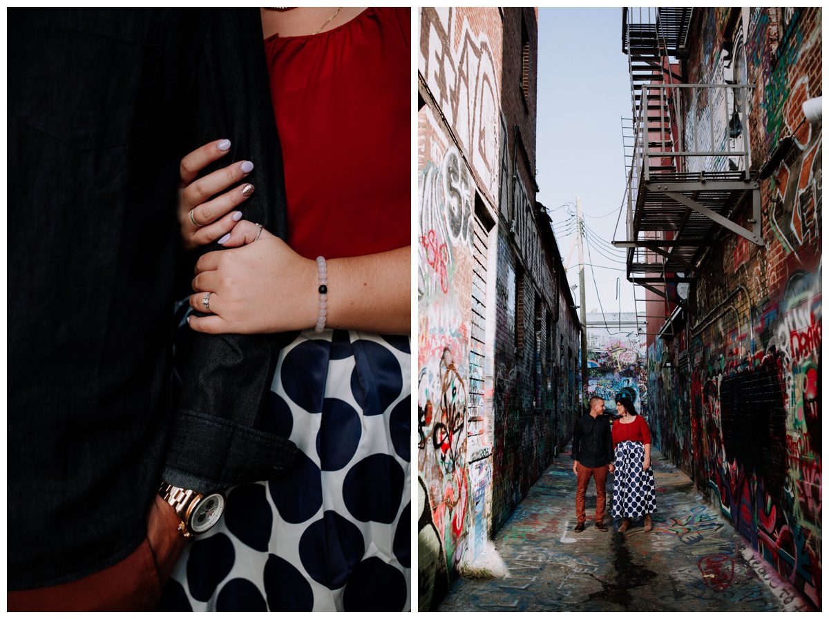 Grafitti Alley Engagement, Baltimore Engagement Session, American Visionary Museum Engagement, Baltmore Inner Harbor Engagement