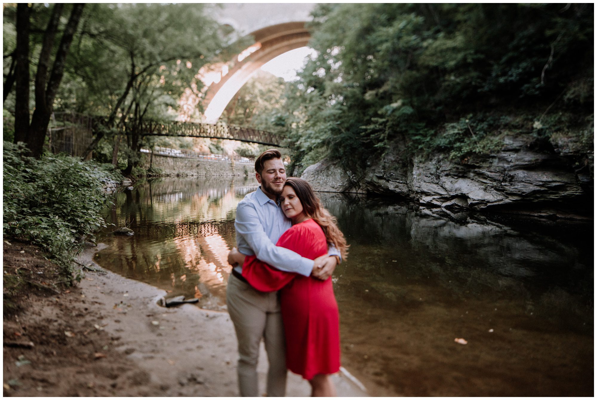 Manayunk Forest Engagement Photos Manayunk Philadelphia Engagement Photographer, Woodsy Engagement Photos