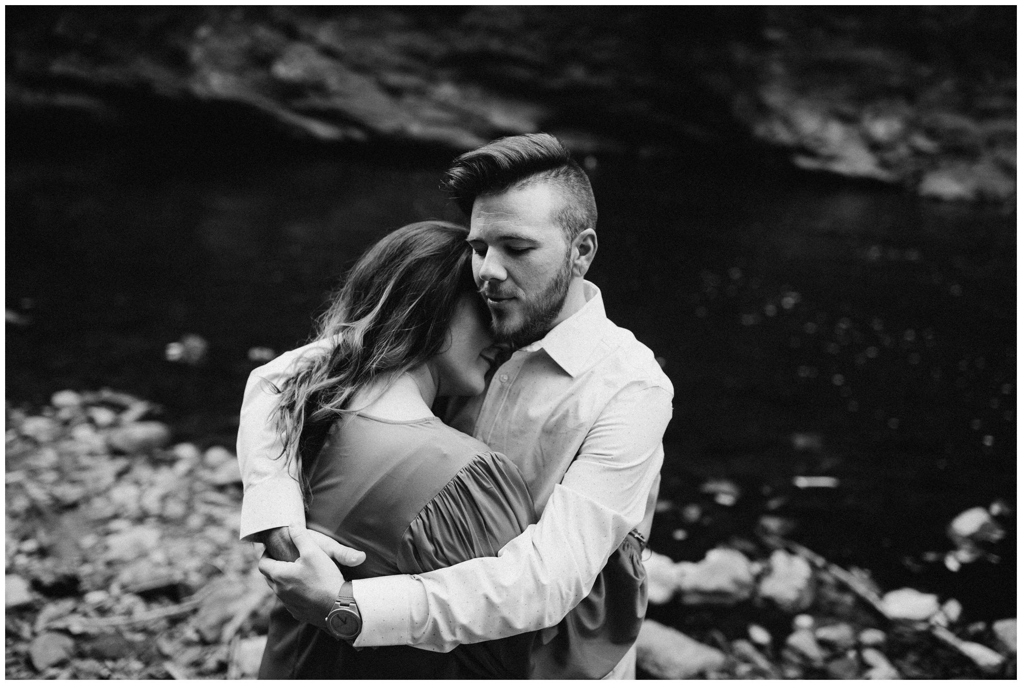 Manayunk Forest Engagement Photos Manayunk Philadelphia Engagement Photographer, Woodsy Engagement Photos