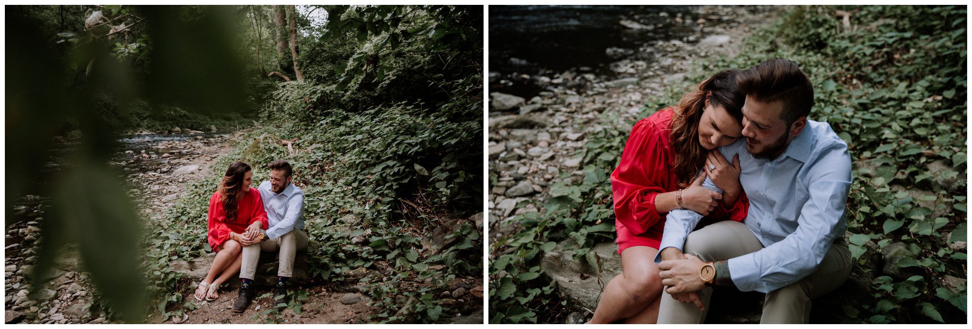 Manayunk Forest Engagement Photos Manayunk Philadelphia Engagement Photographer, Woodsy Engagement Photos