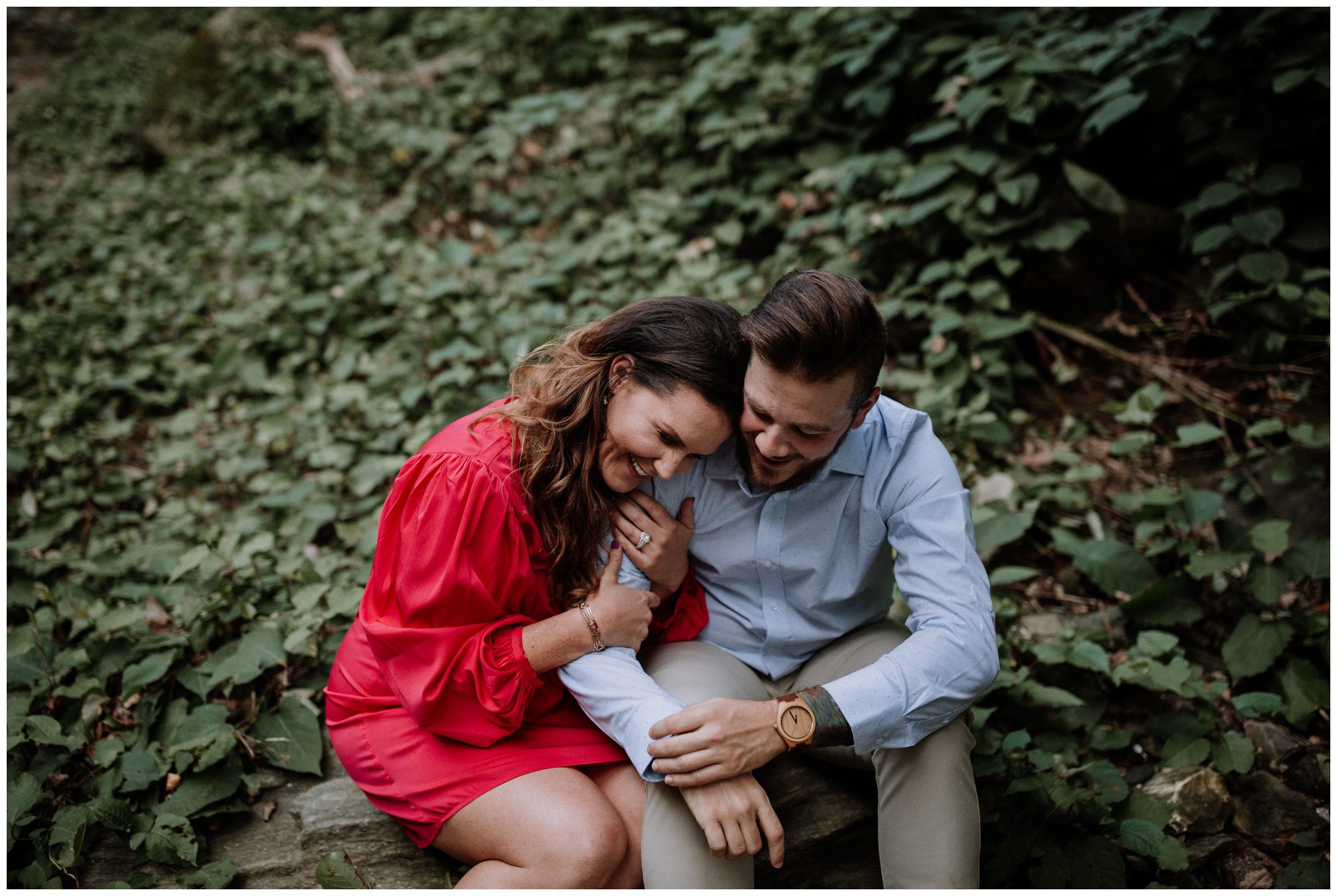 Manayunk Forest Engagement Photos Manayunk Philadelphia Engagement Photographer, Woodsy Engagement Photos
