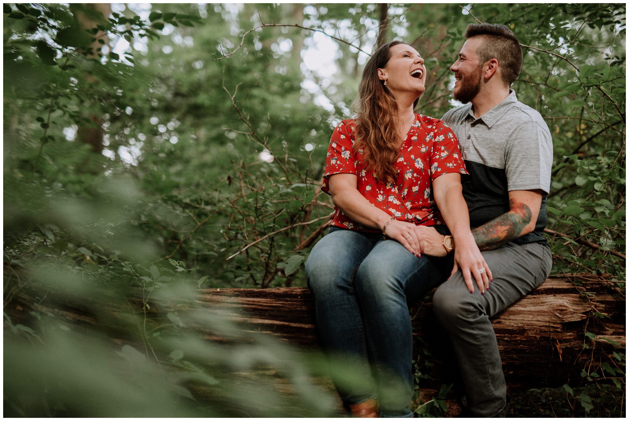 Manayunk Forest Engagement Photos Manayunk Philadelphia Engagement Photographer, Woodsy Engagement Photos