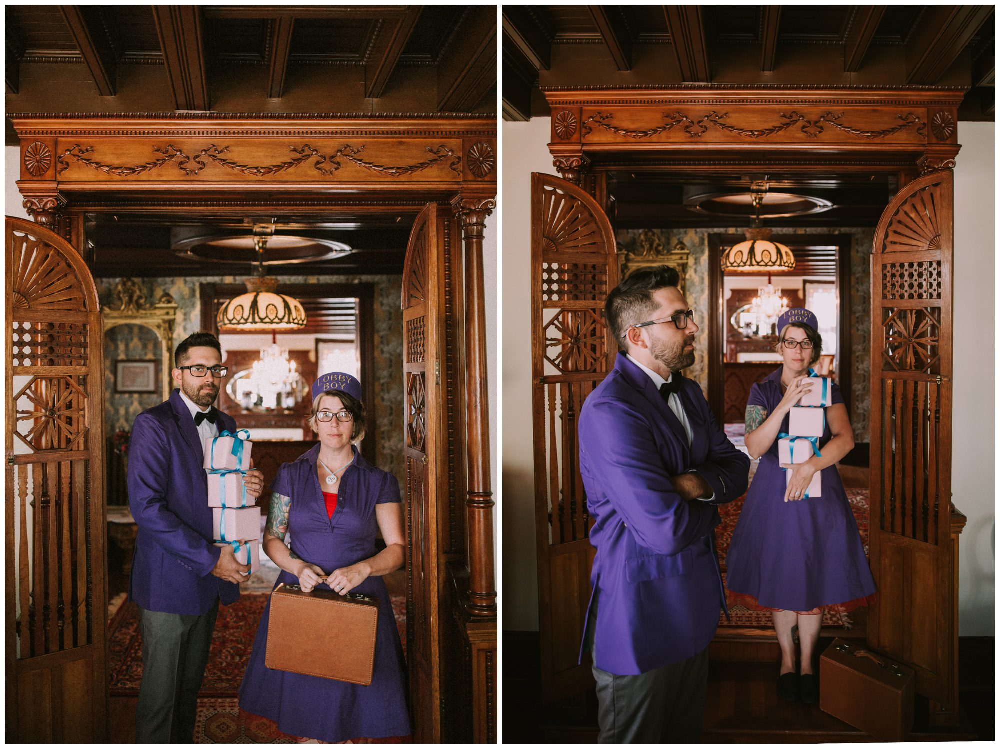 Rehoboth Beach Engagement, Grand Budapest Inspired Photo Shoot, Wes Anderson Engagement Shoot