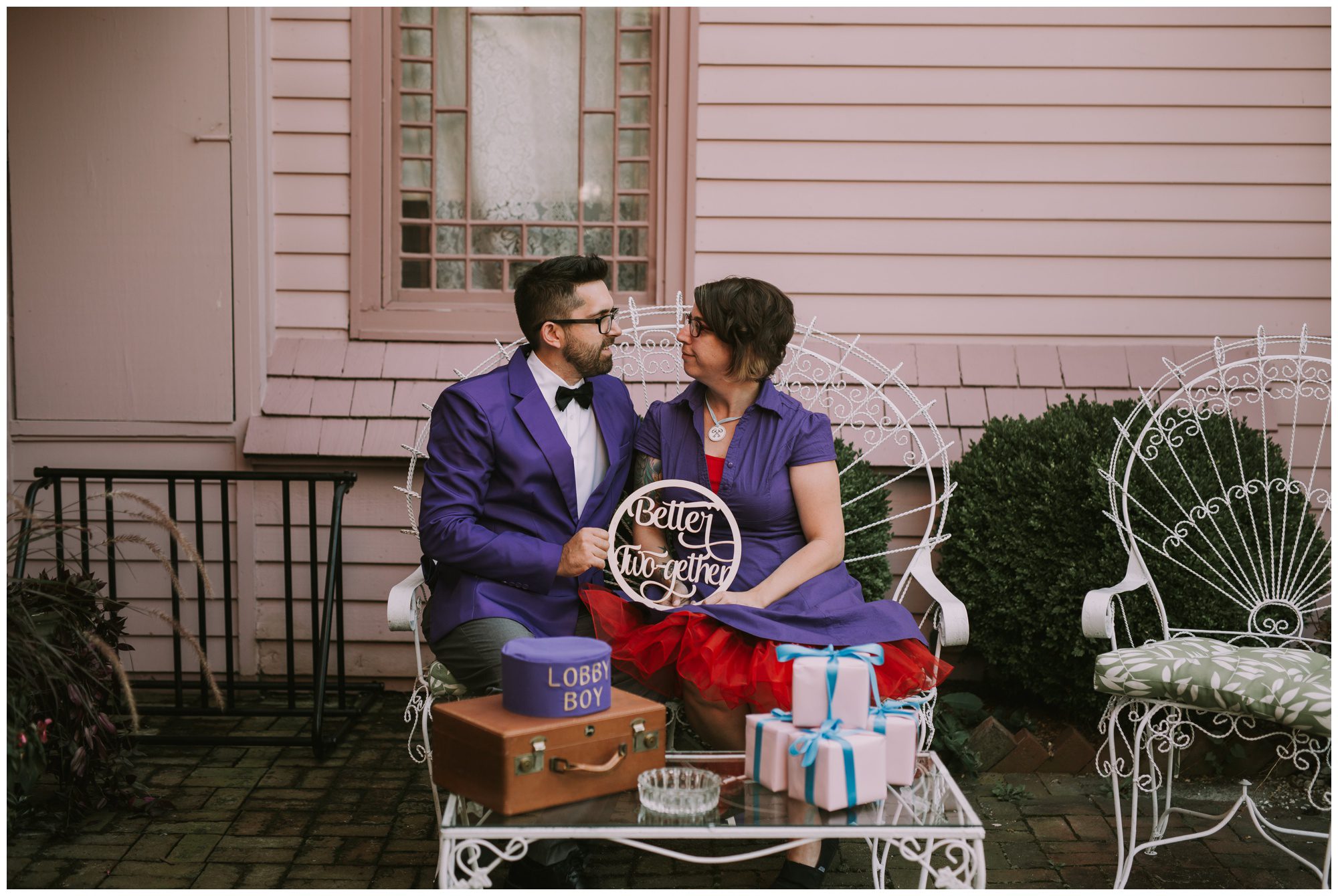 Rehoboth Beach Engagement, Grand Budapest Inspired Photo Shoot, Wes Anderson Engagement Shoot