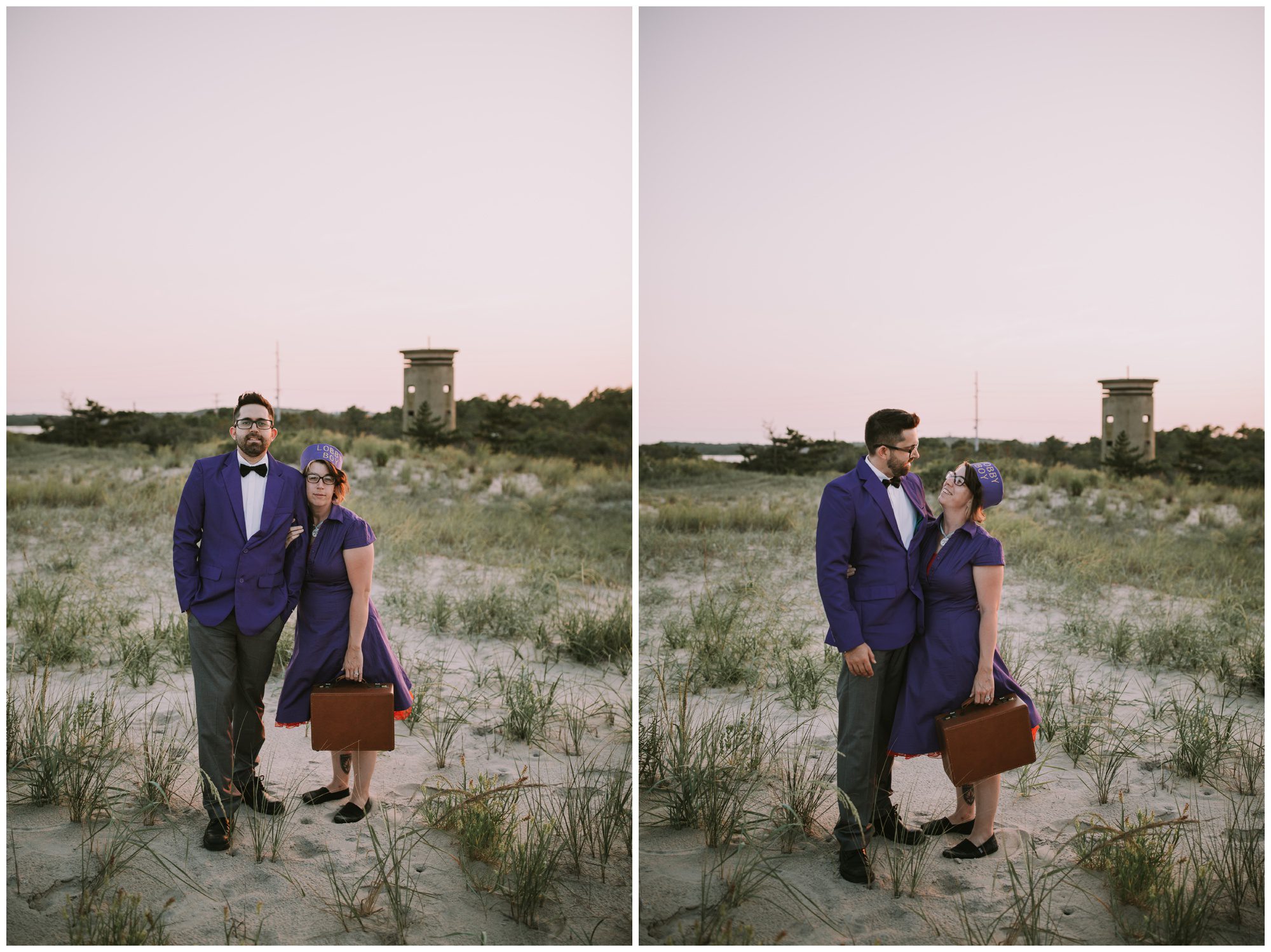 Rehoboth Beach Engagement, Grand Budapest Inspired Photo Shoot, Wes Anderson Engagement Shoot