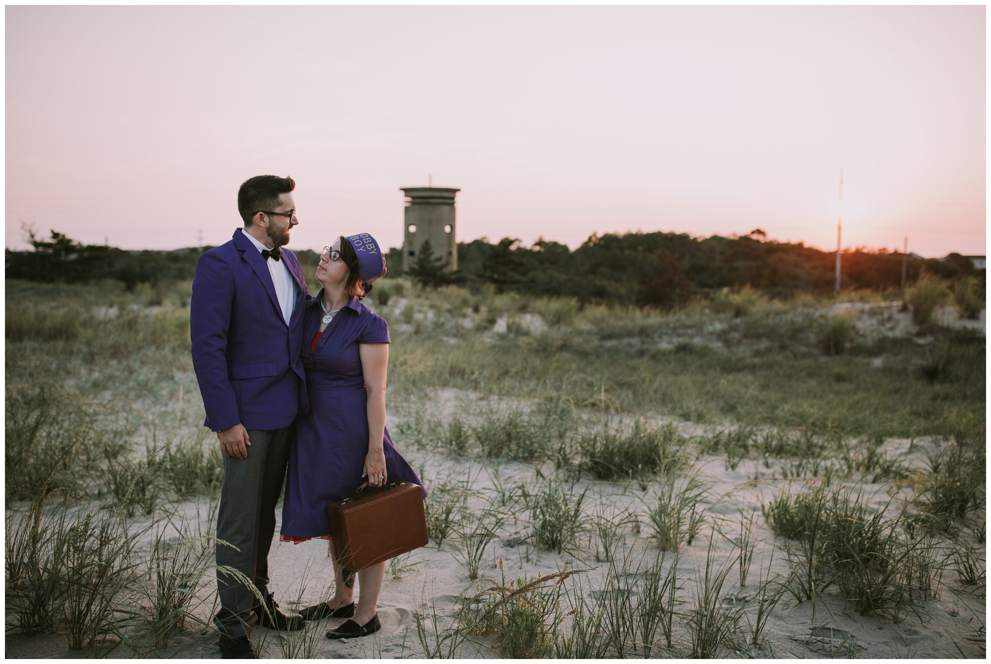 Rehoboth Beach Engagement, Grand Budapest Inspired Photo Shoot, Wes Anderson Engagement Shoot