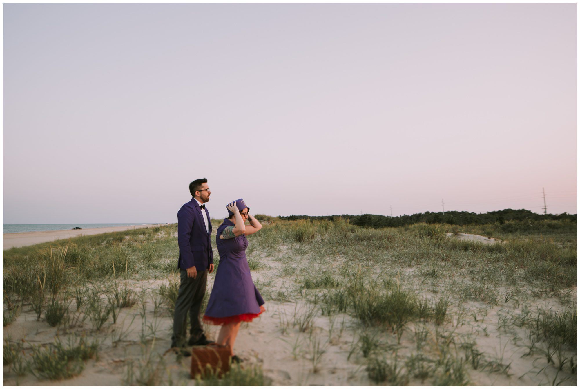 Rehoboth Beach Engagement, Grand Budapest Inspired Photo Shoot, Wes Anderson Engagement Shoot