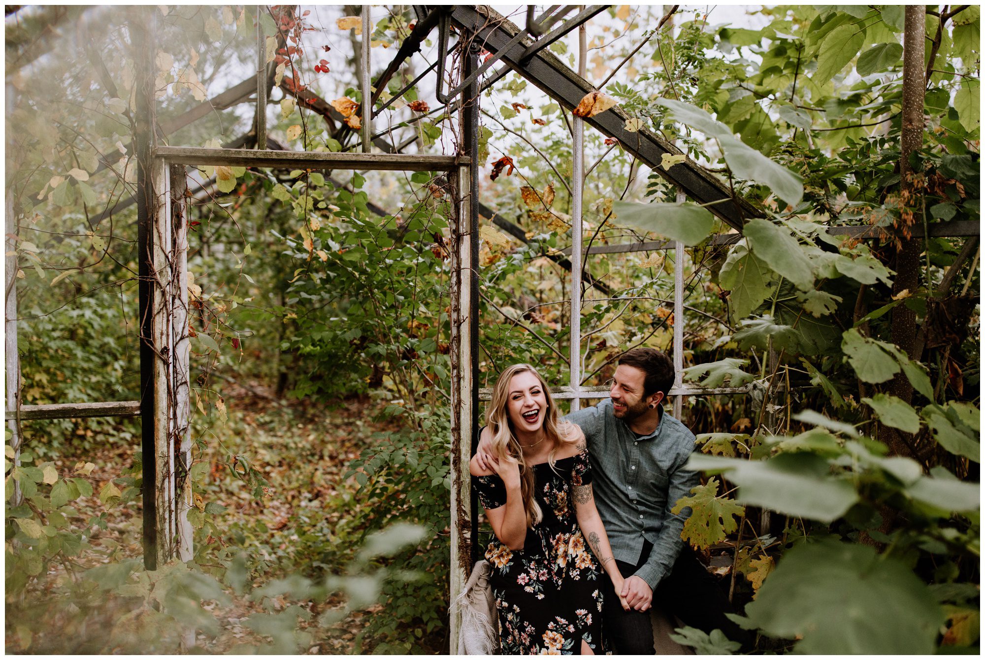 Abandoned Greenhouse Engagement, Greenhouse elopement. Philadelphia Elopement Photographer, Valley Forge Engagement Photographer