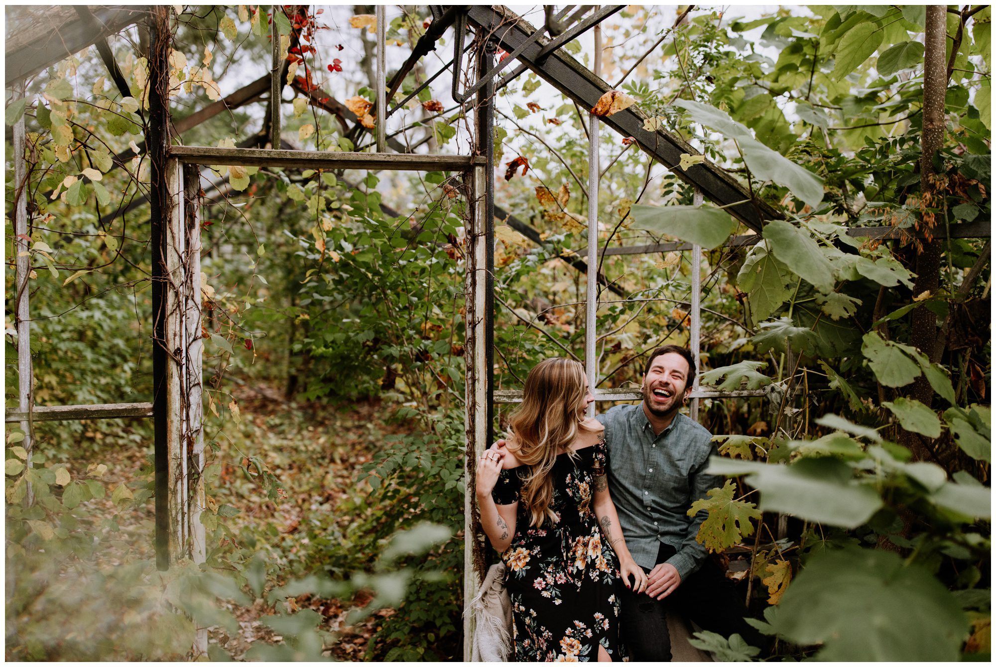 Abandoned Greenhouse Engagement, Greenhouse elopement. Philadelphia Elopement Photographer, Valley Forge Engagement Photographer