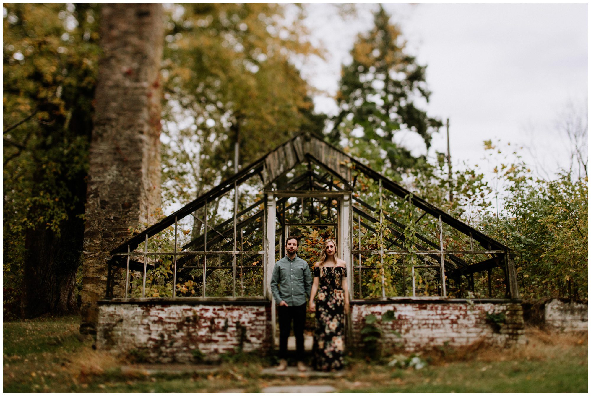 Abandoned Greenhouse Engagement, Greenhouse elopement. Philadelphia Elopement Photographer, Valley Forge Engagement Photographer