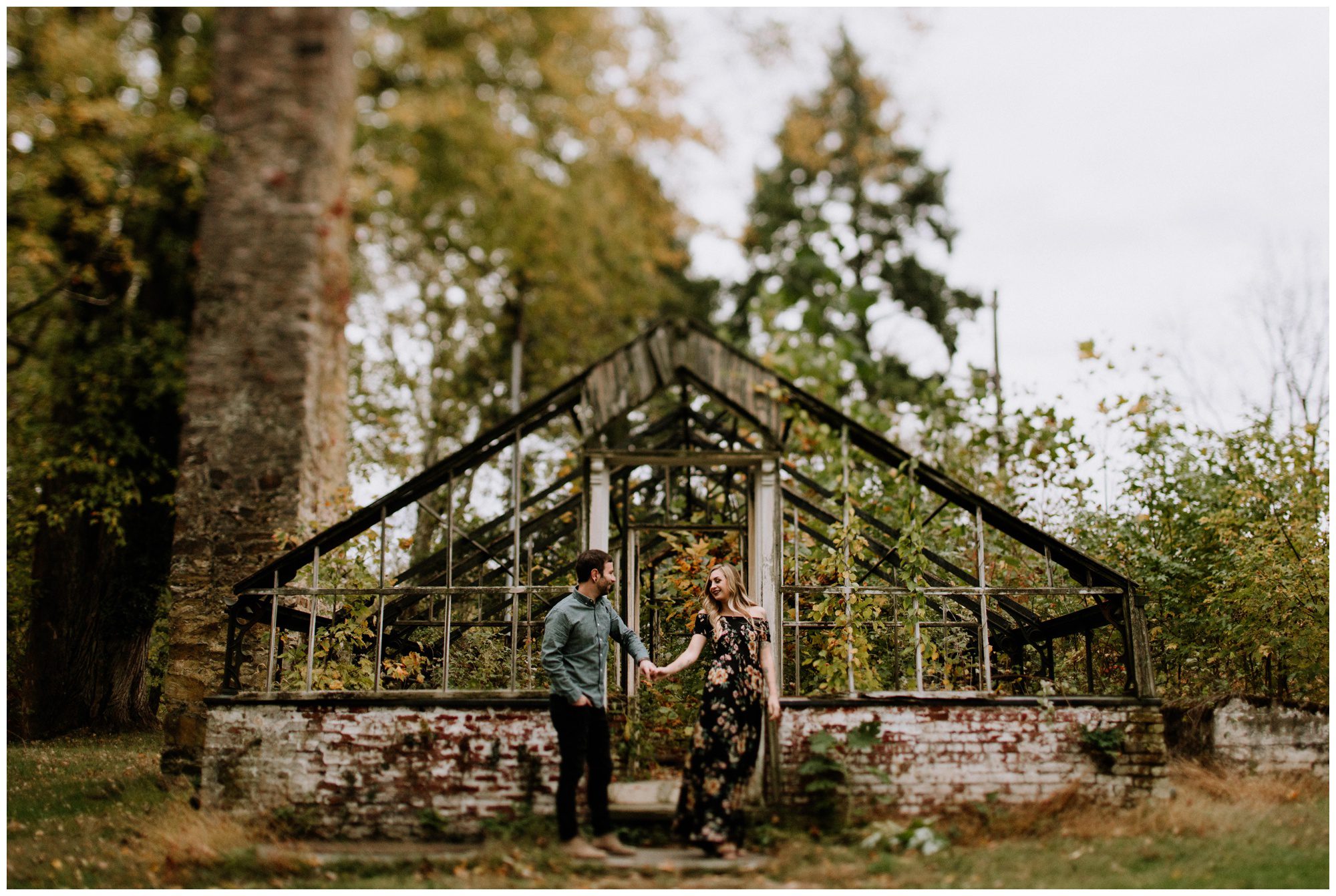 Abandoned Greenhouse Engagement, Greenhouse elopement. Philadelphia Elopement Photographer, Valley Forge Engagement Photographer