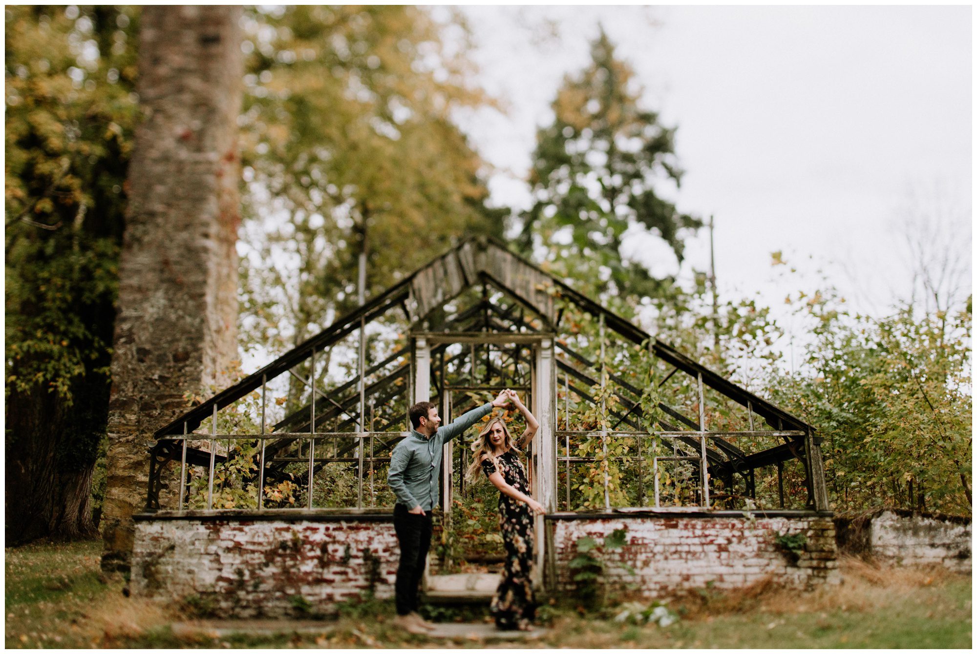 Abandoned Greenhouse Engagement, Greenhouse elopement. Philadelphia Elopement Photographer, Valley Forge Engagement Photographer