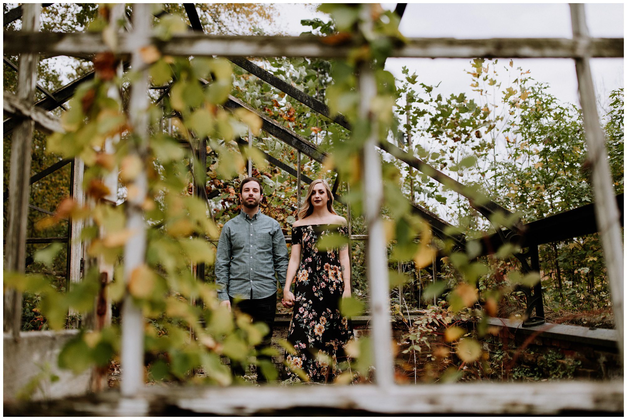 Abandoned Greenhouse Engagement, Greenhouse elopement. Philadelphia Elopement Photographer, Valley Forge Engagement Photographer