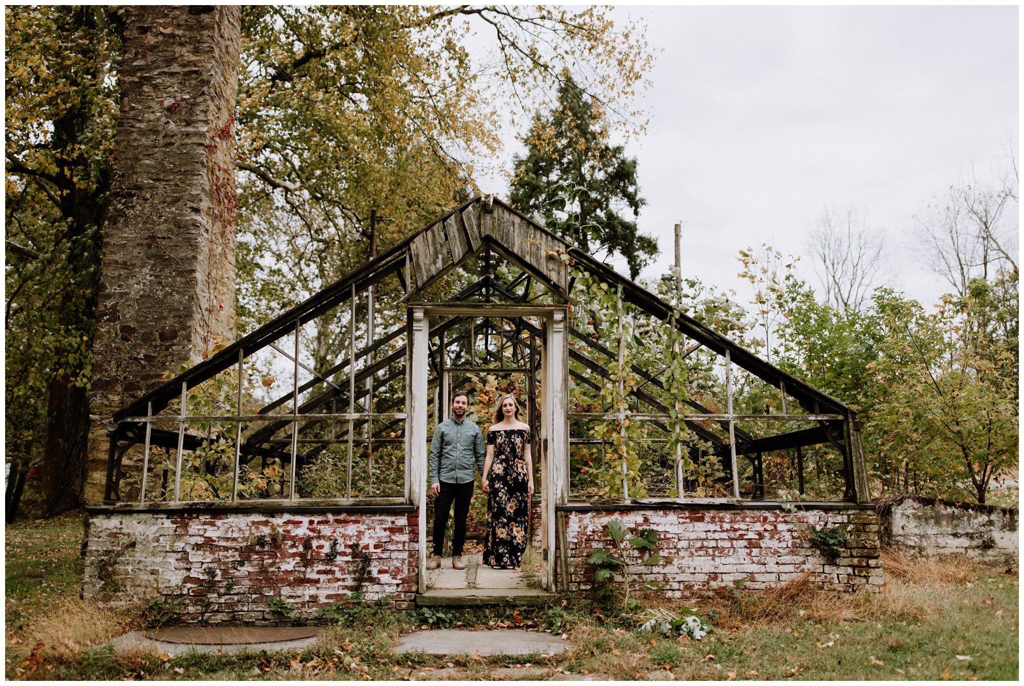 Abandoned Greenhouse Engagement, Greenhouse elopement. Philadelphia Elopement Photographer, Valley Forge Engagement Photographer