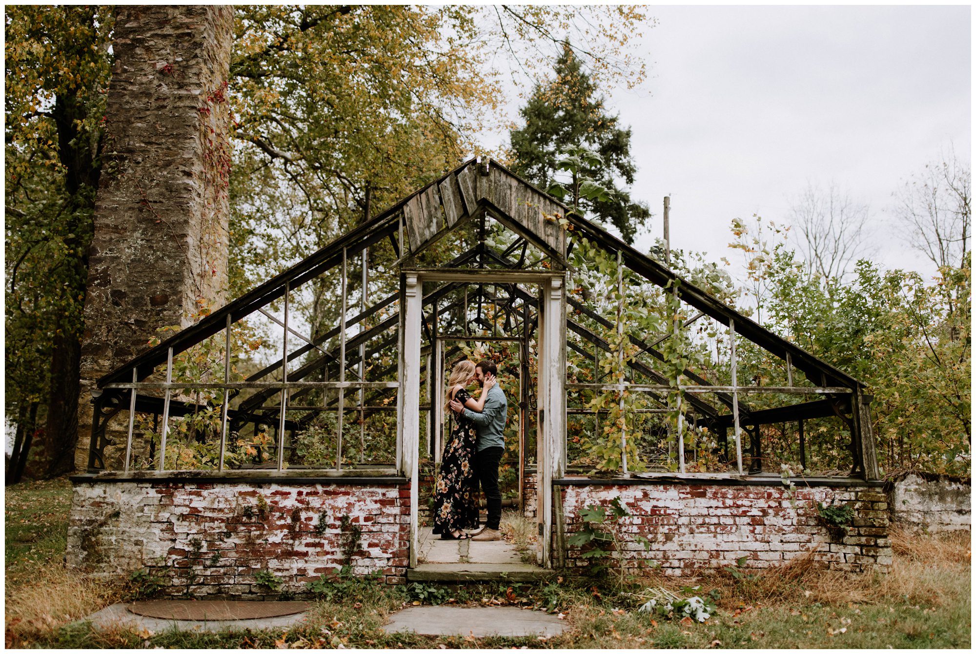 Abandoned Greenhouse Engagement, Greenhouse elopement. Philadelphia Elopement Photographer, Valley Forge Engagement Photographer