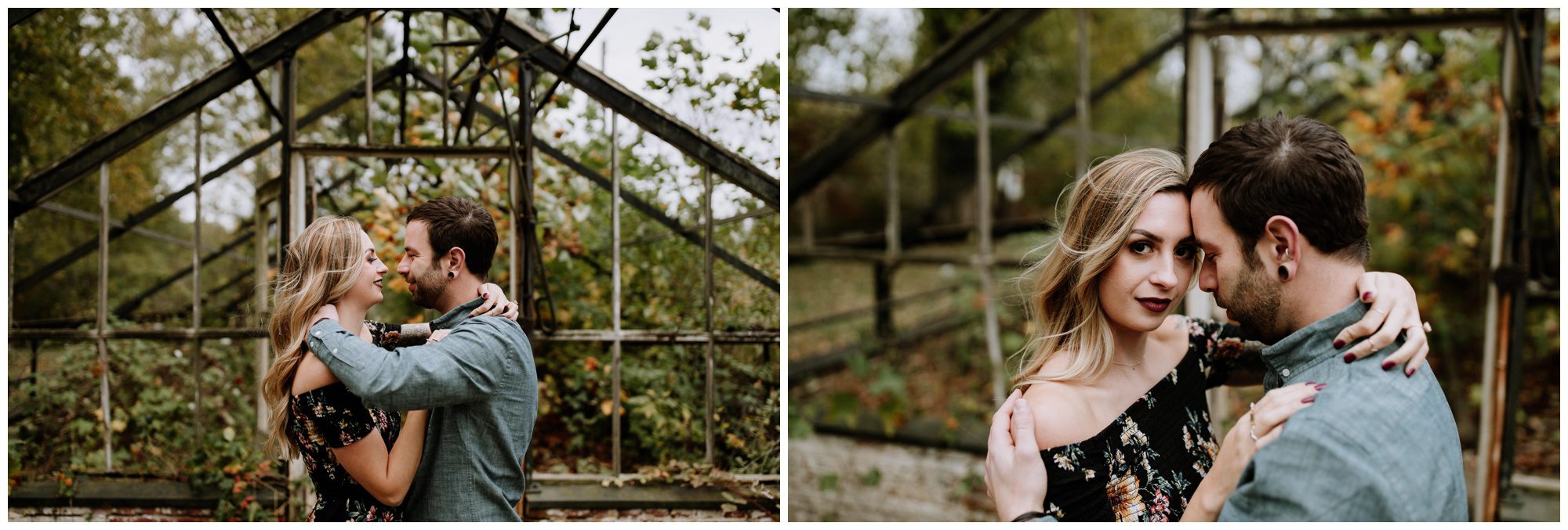 Abandoned Greenhouse Engagement, Greenhouse elopement. Philadelphia Elopement Photographer, Valley Forge Engagement Photographer