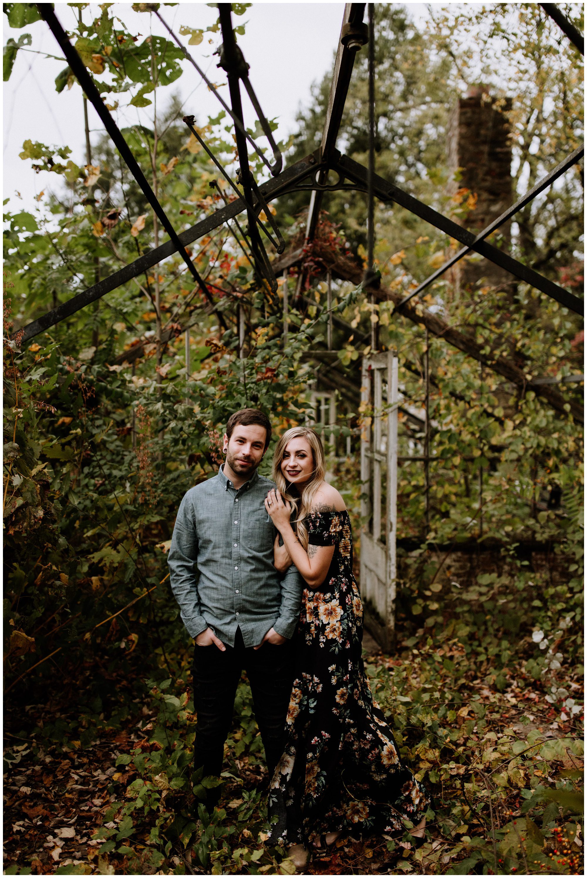 Abandoned Greenhouse Engagement, Greenhouse elopement. Philadelphia Elopement Photographer, Valley Forge Engagement Photographer