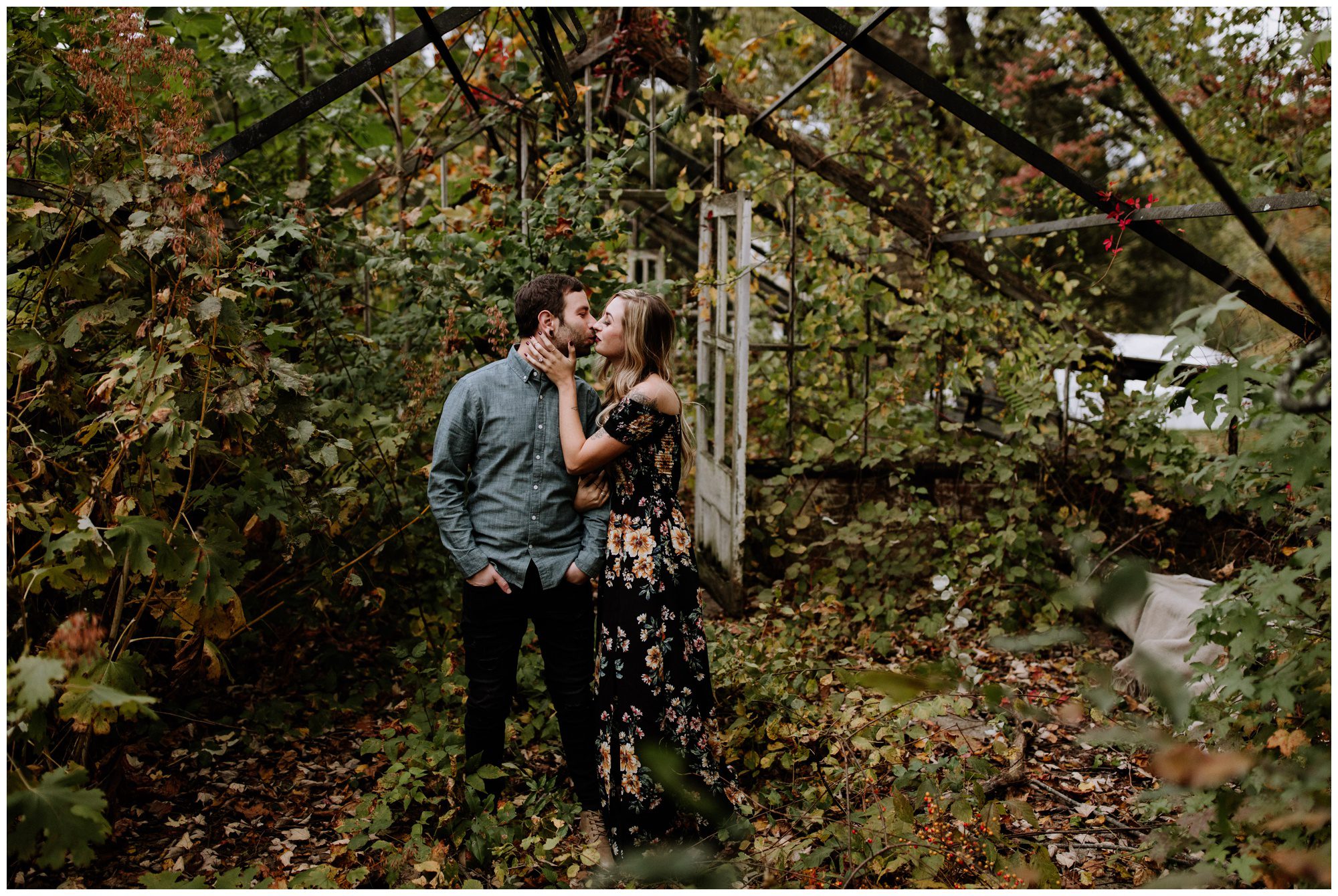 Abandoned Greenhouse Engagement, Greenhouse elopement. Philadelphia Elopement Photographer, Valley Forge Engagement Photographer