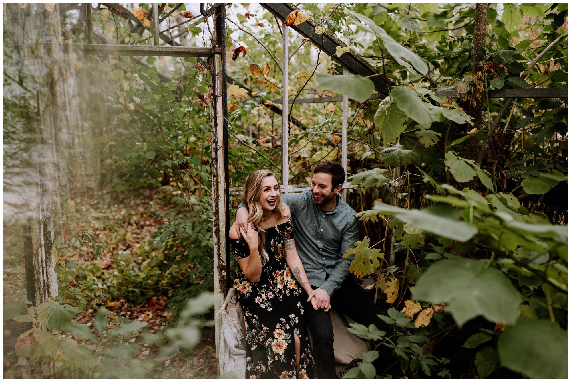 Abandoned Greenhouse Engagement, Greenhouse elopement. Philadelphia Elopement Photographer, Valley Forge Engagement Photographer
