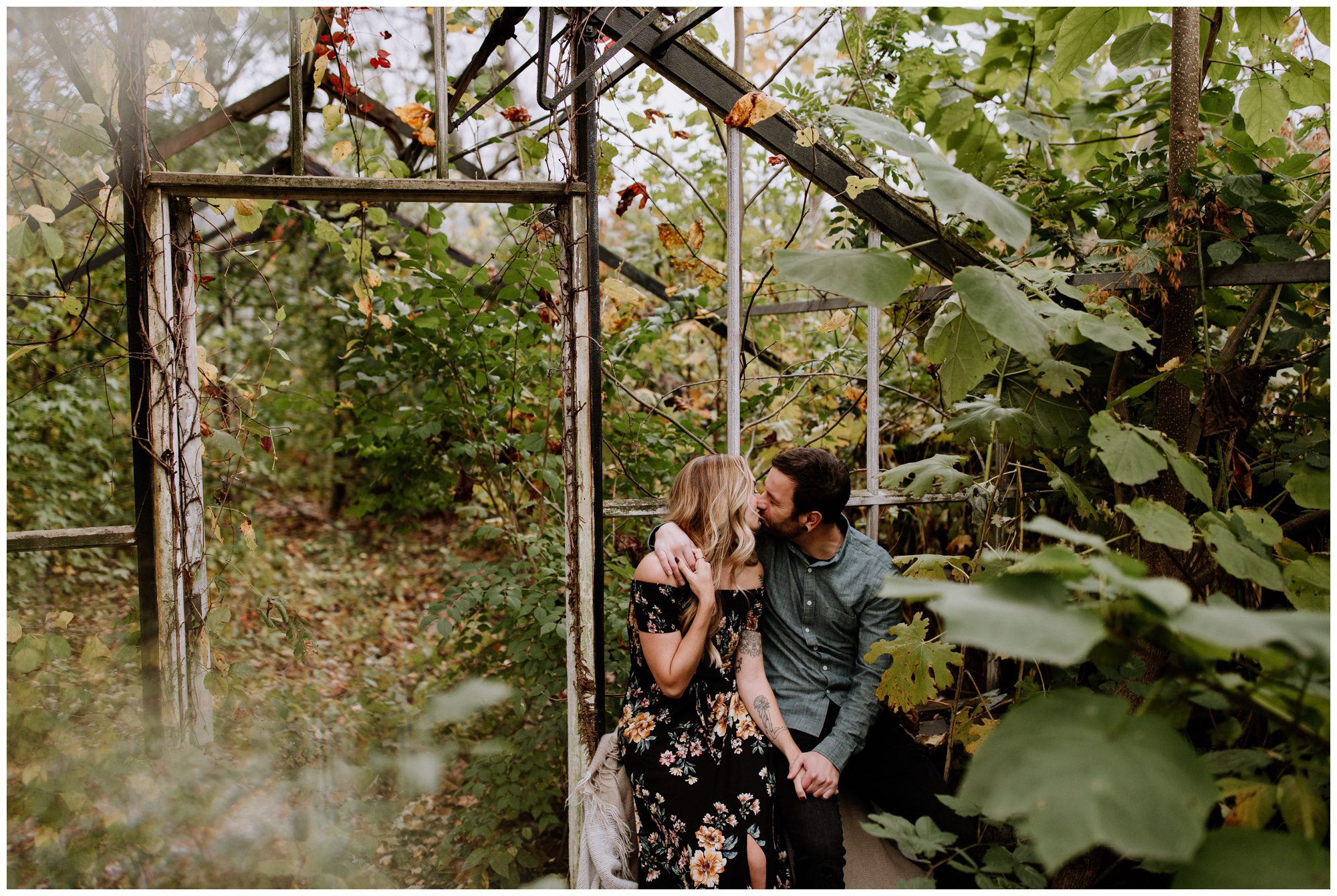 Abandoned Greenhouse Engagement, Greenhouse elopement. Philadelphia Elopement Photographer, Valley Forge Engagement Photographer